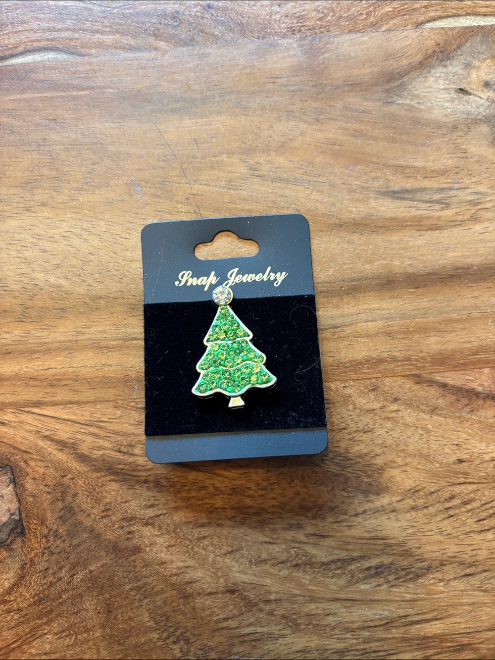 Snap Jewelry Green Christmas Tree Snap Charm